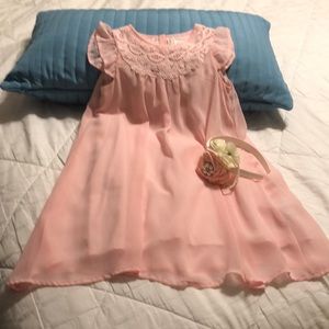GAP-GS5blush pink flowing t-length dress&headband